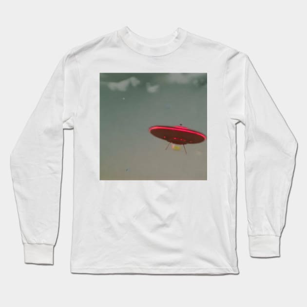 Retro UFO Long Sleeve T-Shirt by Brian Free Artwork